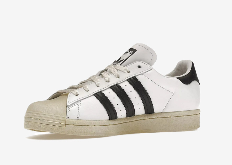 Adidas Superstar White Black Aged Sole 1
